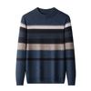 Autumn and Winter Men's Round Neck Wool Inner Striped Thick Sweater Men's Wool Sweater