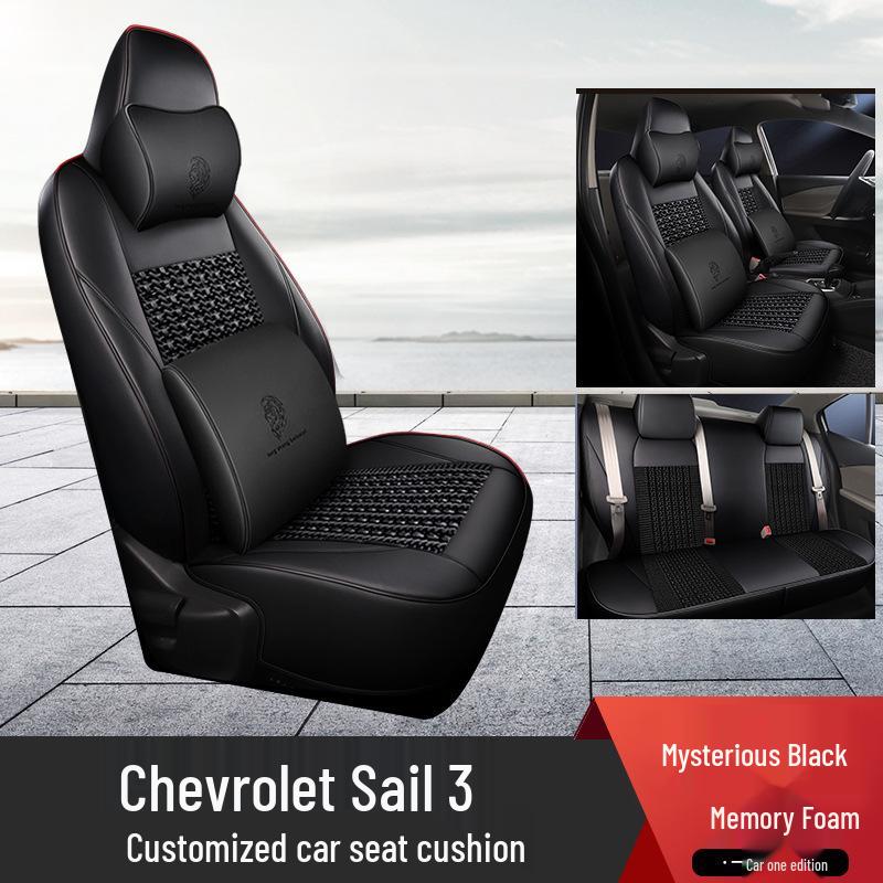 Chevrolet Sail 3 Подушка на сиденье с полным охватом из ледяного шелка на 5 мест - Для использования в любое время года