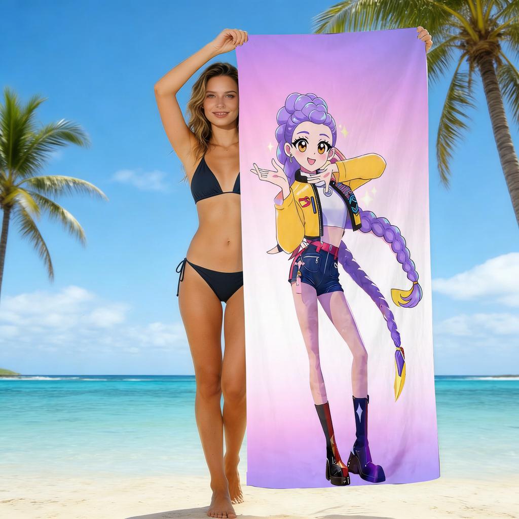 Europe And The United States Popular Witch Hunter Group Beach Towel Internet Celebrity Kpop Microfiber Beach Towel Floor Towel Bath Towel