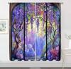 Wisteria curtain Beautiful wisteria plus sunset, a set of two sets, home bedroom living room curtain