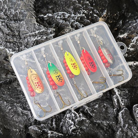 5 шт. Металлические вращающиеся блесны для рыбалки с тройным крючком, мини-размер, портативные воблеры, джиг-ложки, рыболовные аксессуары