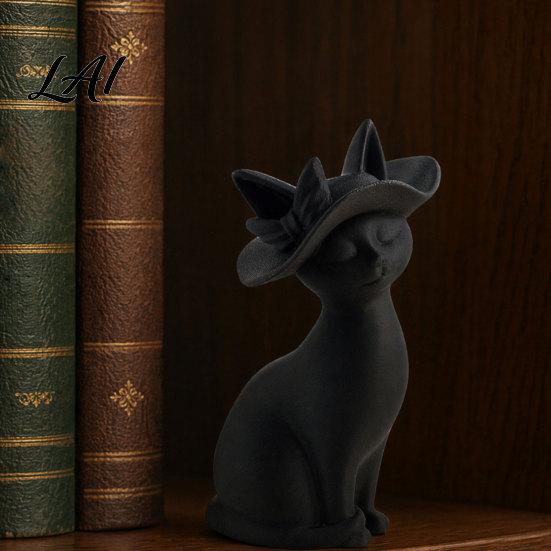 Фигурка кошки 3D-печатная фигурка Минималистичная Современная Элегантная Скульптура Декор в винтажном стиле Маленькая коллекционная статуэтка животного для полки Стола Скульптура