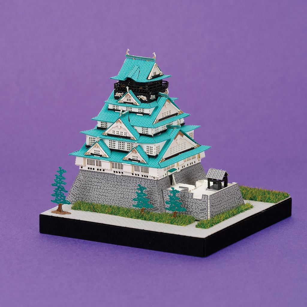 Kawada Paper Nano 360 Осакский замок для возраста 12 лет и Миниатюра из бумаги для интерьера (7x12x7см) вверх, Комплект, Комплект, Дизайн, PS-08