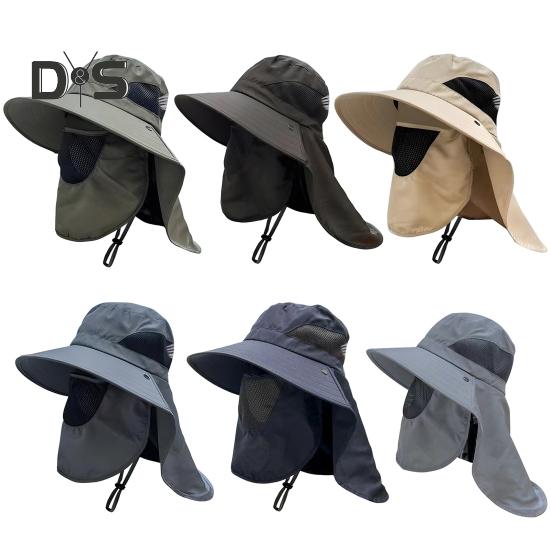 Летняя шляпа с защитой от ультрафиолета для мужчин и женщин, шляпа-ведро с козырьком, защитой шеи и лица, широкополая шляпа рыбака для рыбалки, кемпинга, пешего туризма