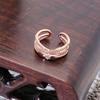 Розовое золото Легкая роскошь Полностью бриллиантовое Циркон Многослойное Наборное Открытое кольцо Женская индивидуальность Нишевое Кольцо на указательный палец Кольцо индивидуальности