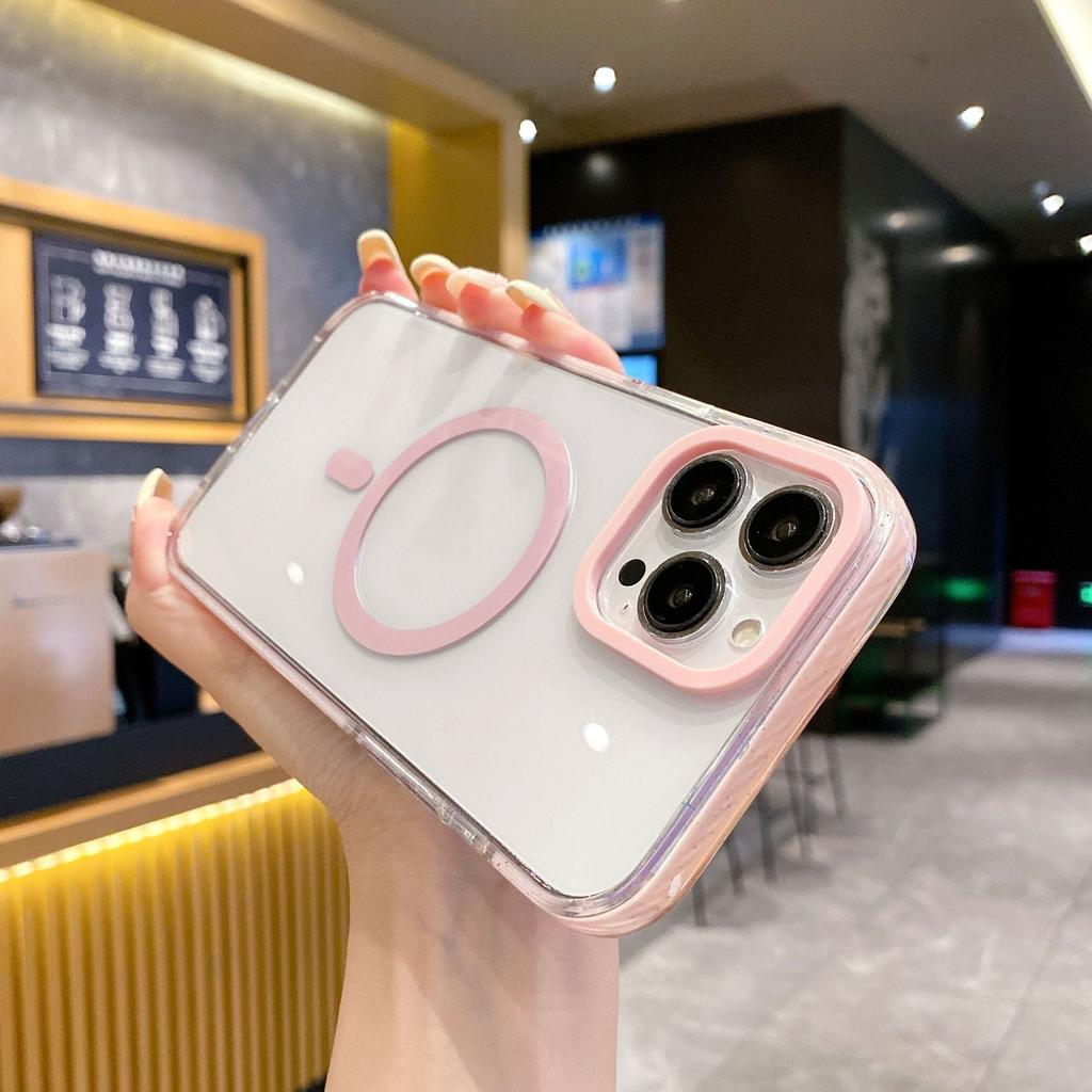 Transparent Magnetic Suction for Apple 16Pro Phone Case for IPhone15Promax All-inclusive 14 Anti-fall 13 Acrylic