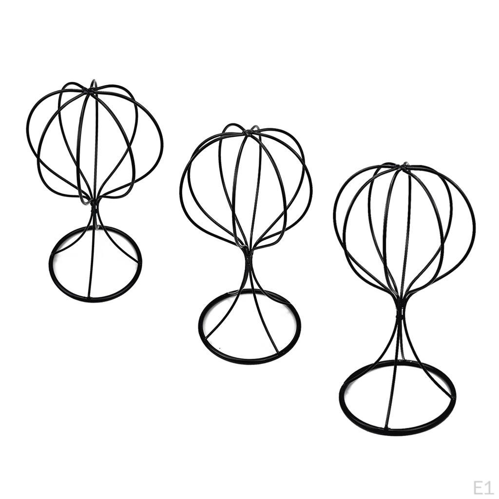 Металлические парики Hat Fedora Стойка для выставки товаров Организатор Черный для витрины салона