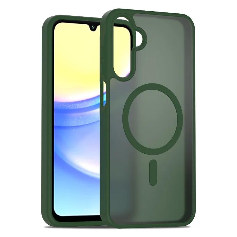 Магнитный матовый полупрозрачный противоударный чехол из поликарбоната для Samsung A56 A36 A26 A16 A06 A55 A35 A25 A15 для чехла для беспроводной зарядки Magsafe