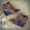 Fashion Women Boots Retro Suede Side Zipper Wedges Boot Leopard Design Casual Ankle Boots for Women High Heels Platform Boot Botas Mujer
