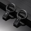 Men's Metal & Leather Car Keychain with Round Buckle