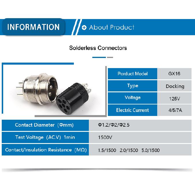 1PCS GX16 2/3/4/5/6/7/8/9/10 Pin Male Female Docking Aviation Plug Socket Circular Connectors Cable butt joint push-in Port Plug Connectors 4