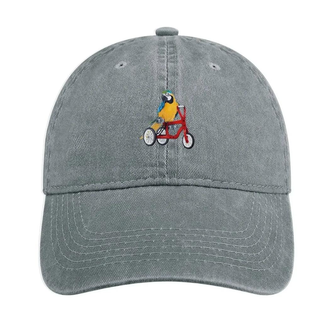 Parrot Macaw Printed Denim Cap Cotton Baseball Hat Adjustable Vintage for Unisex Women