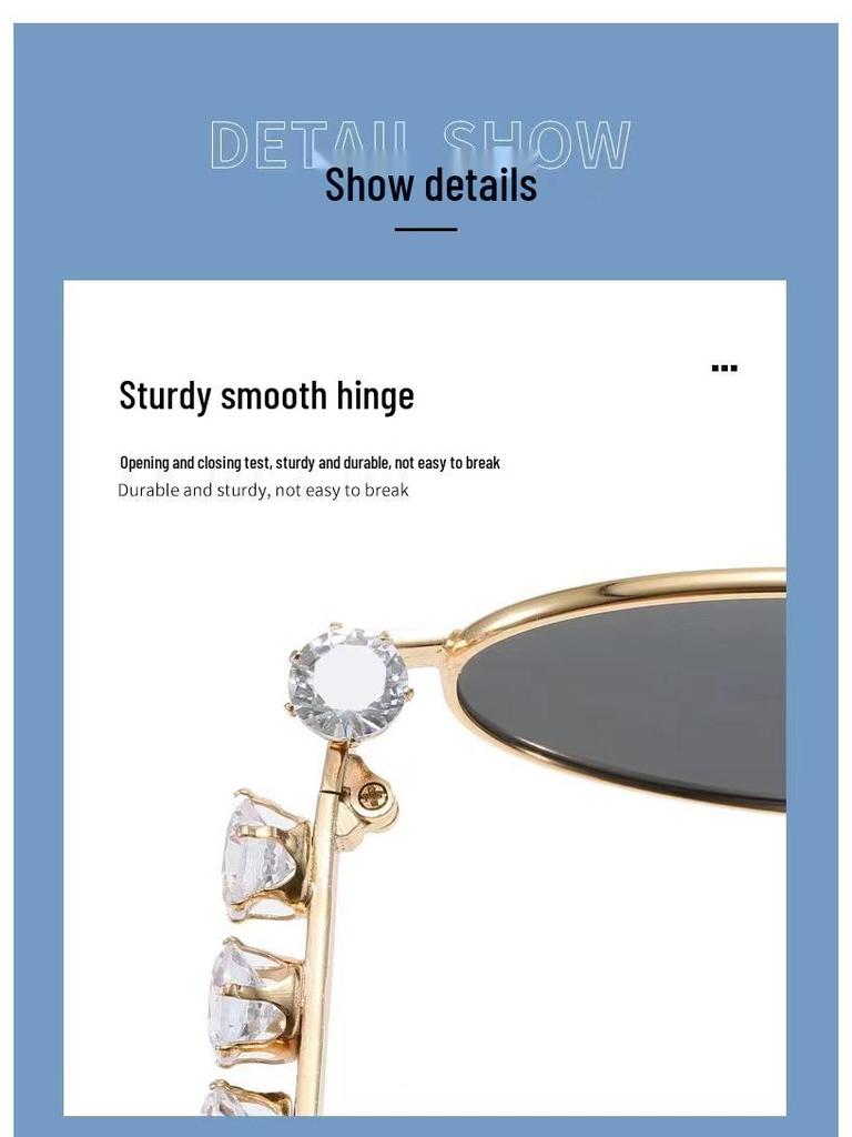 Модные винтажные солнцезащитные очки в стиле Y2K со стразами и защитой от синего света