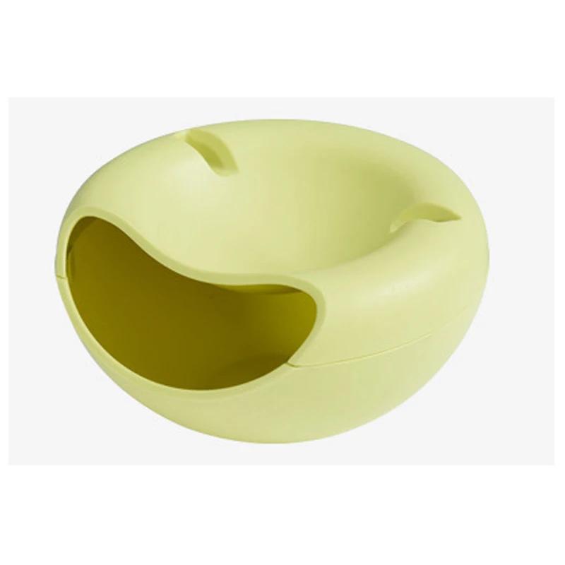Lazy Snack Bowl Plastic Double-Layer Snack Storage Box Bowl Fruit Bowl and Mobile Phone Bracket Chase Artifact Plate Bowl