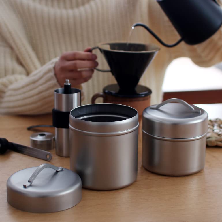 Банка для кофе Kobo Aizawa из нержавеющей стали, размер S, герметичный контейнер для хранения, который предотвращает окисление и ухудшение вкуса