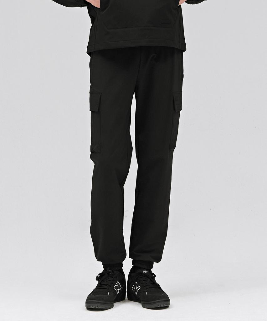 CHASECULT Men'S Stretch Fleece-Lined Cargo Jogger Pants - Black