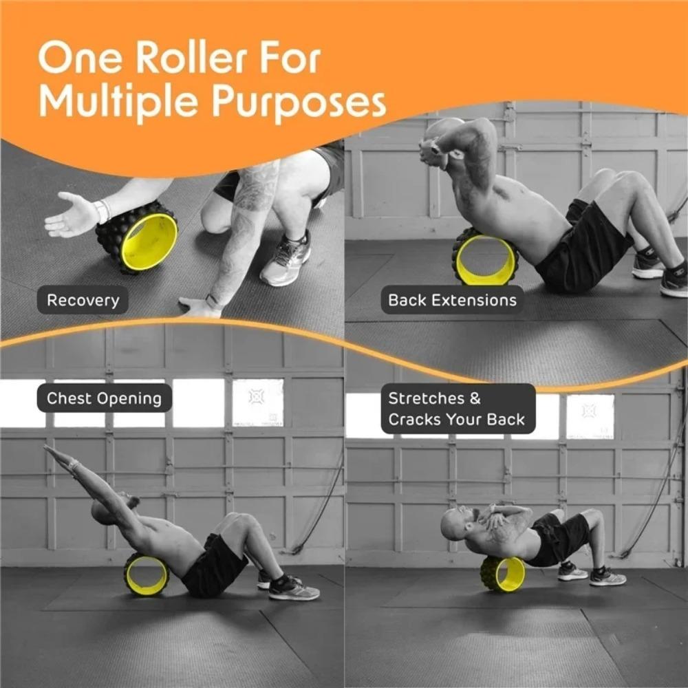 Premium Foam Yoga Massage Roller Yoga Wheel Back Stretcher Back Massager for Back Pain Relief Gym Home Fitness Equipment