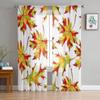 Тюлевые шторы с кленовыми листьями и деревьями для гостиной, прозрачные занавески для спальни, вуаль, декоративные украшения для окон