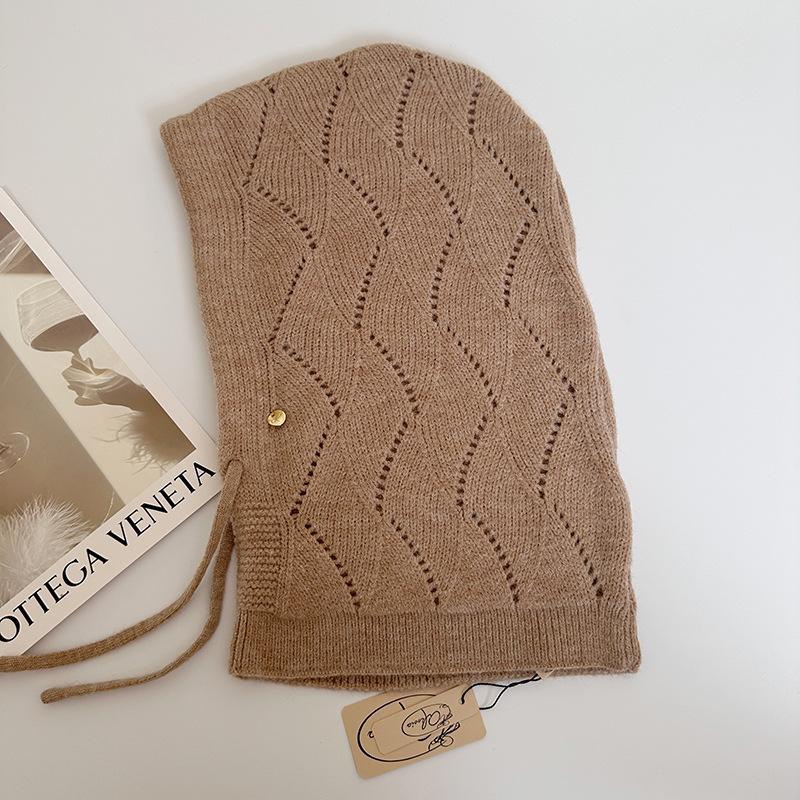 Женская зимняя мягкая шапка-бини, худи, балаклава, шарф с капюшоном - Термальная маска для лица и гетра для шеи, эластичная, регулируемая застежка на шнурке, ветрозащитная