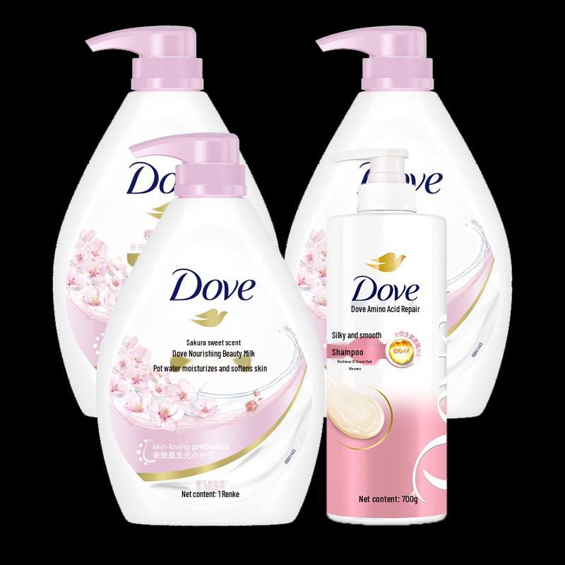 Dove Cherry Blossom Body Wash & Amino Acid Shampoo Bundle