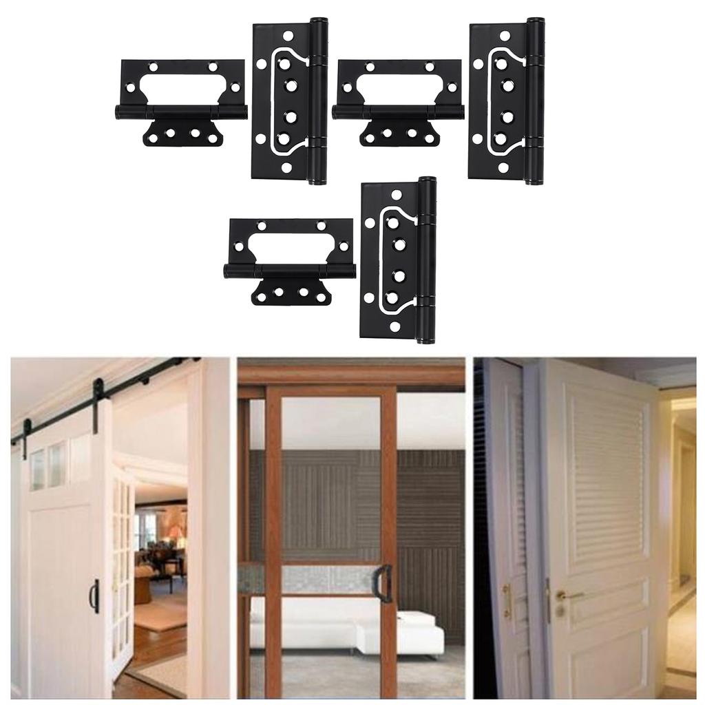 3Set Door Hinge Zinc Alloy Flat Open Mute Bearing Hinges Window Furniture Hardware Fitting Black