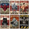 ARTISIAN Потертая Металлическая Жестяная Табличка Gym Club Винтажная Декоративная Тарелка Ржавый Спорт Металлический Постер Мужская Пещера Клуб Студия Настенный Декор