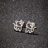 1 пара сережек-гвоздиков из нержавеющей стали в виде милых кошек для мужчин, женщин, студентов в стиле панк, модные маленькие ювелирные изделия в виде гвоздиков