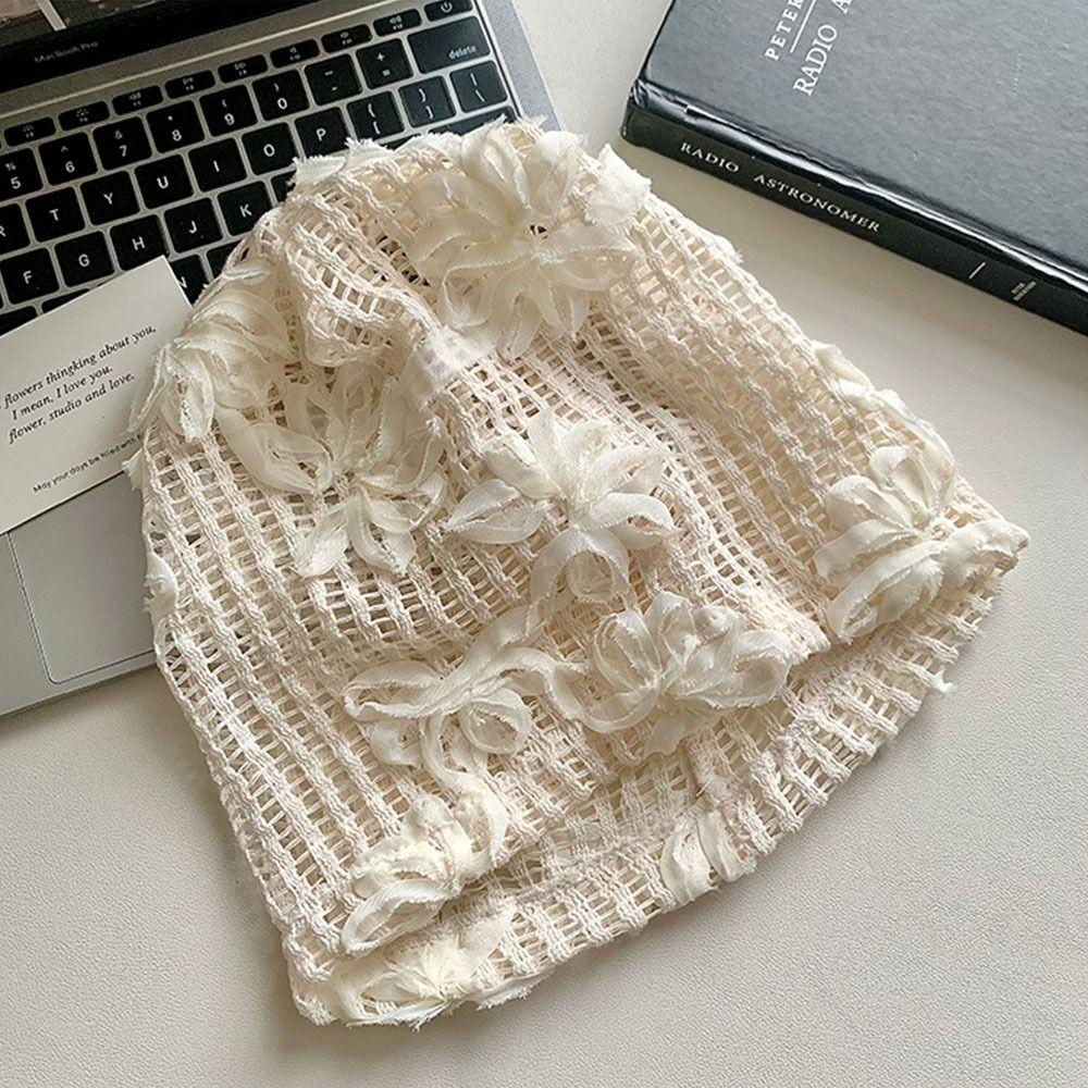 Breathable Beanies Hat Y2k Lace Skullies Hat Korean Fashion Beret Cap Women Girls