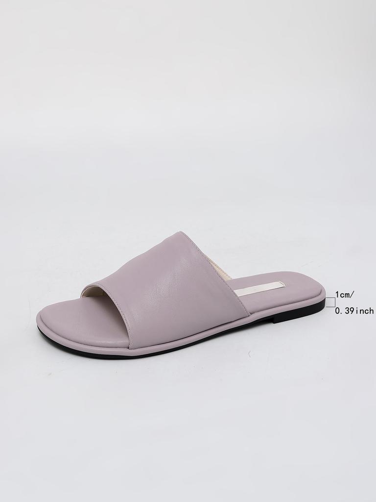 Summer New Flat-bottomed Slippers Women's Versatile One-word Open-toed Slippers Women's 2025 Light Luxury Temperament Women's Shoes