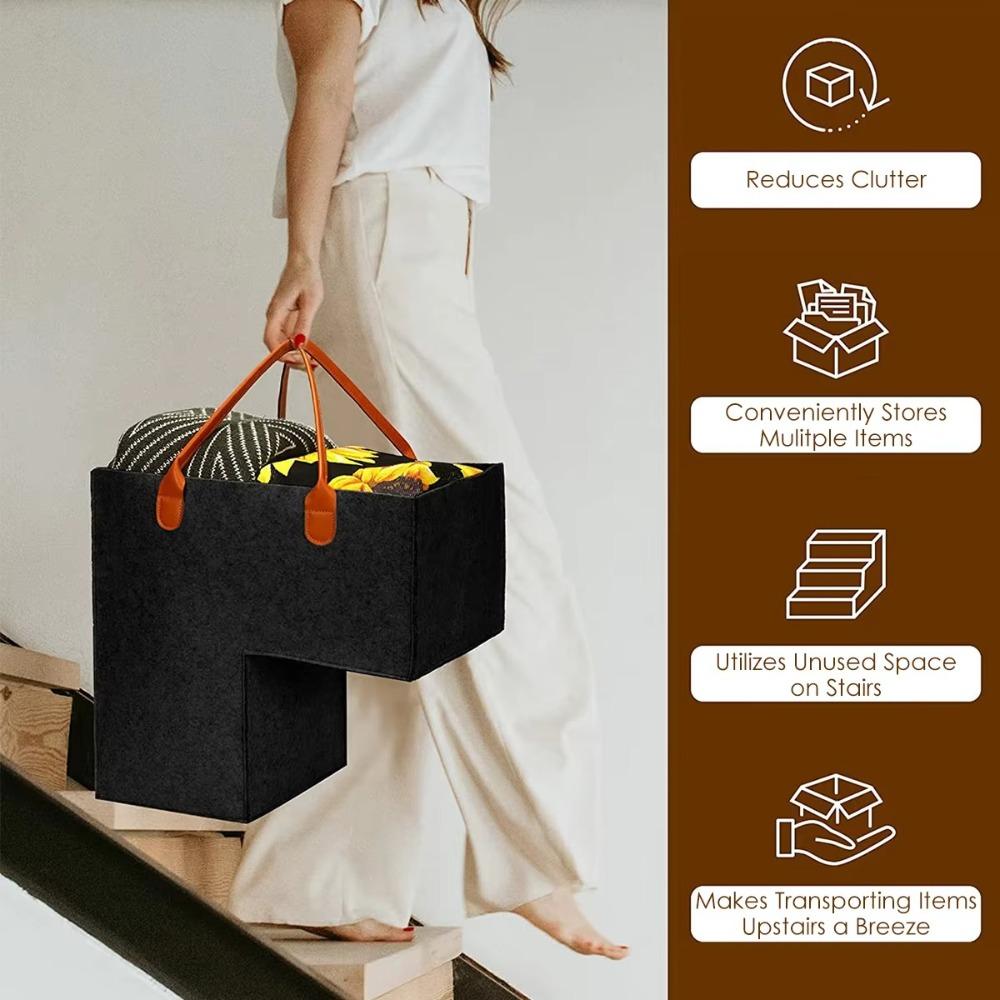 L-Shape Stair Step Bag Foldable Stair Step Bin Hot Stair Basket for Clothes