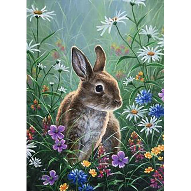 DIY Rabbit 5D Diamond Painting Full Round Drill Animals Diamond Embroidery Cross Stitch Mosaic Resin Wall Art Home Decor Gift