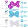 6pcs Sparkling Diamond Bow Straw Topper Reusable Straw Cover Cap for Stanley Cup Straw Decor