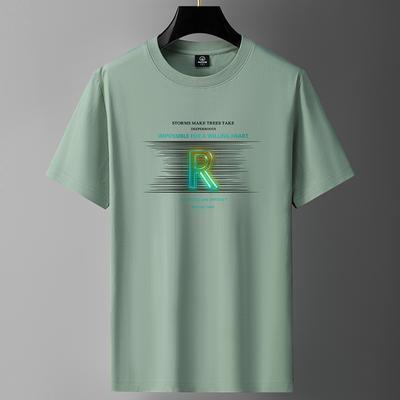 R M-6XL Мужская футболка с короткими рукавами из чистого хлопка, повседневная футболка для мальчиков с круглым вырезом