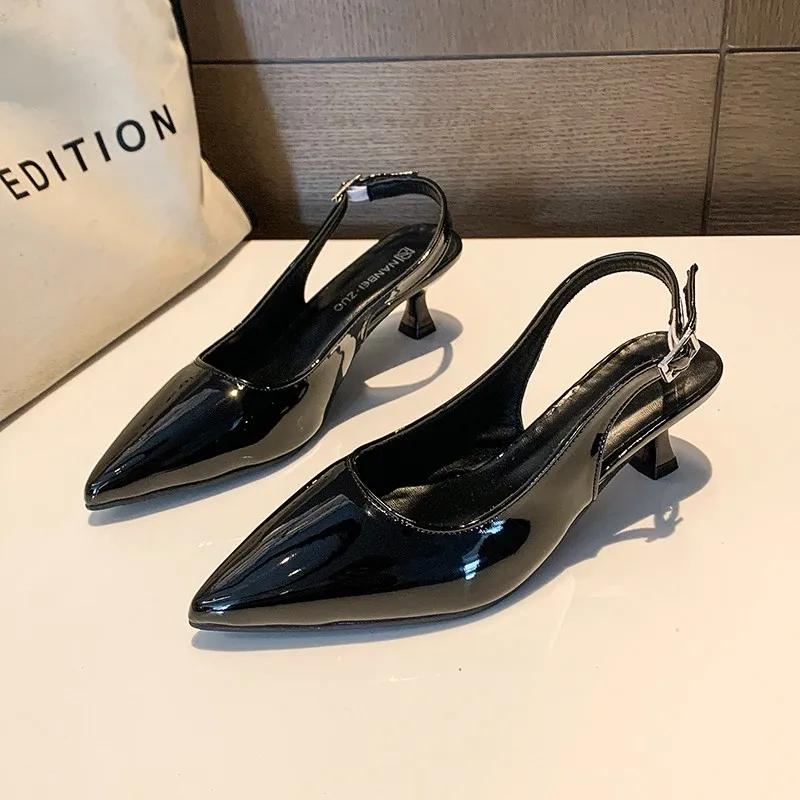 Women Shoes Pumps Sandals  New Spring Fashion Pointed Toe Slingbacks Female Footwear Summer Ladies Shallow Shoes High Heels