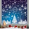 244 PCS Christmas Static Sticker 9 Sheets Of Window Sticker Window Decoration Glass Sticker Shopping Mall Hotel Floor-to-ceiling Christmas Decoration
