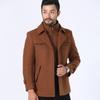 Осенне-зимняя мода двубортное утолщенное шерстяное пальто мужское шерстяное пальто для мужчин среднего возраста