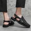 Summer New Genuine Leather Sandals Breathable Outdoor Slipper Beach Shoes Roman Classic Man Sandals Comfortable Driving Shoes