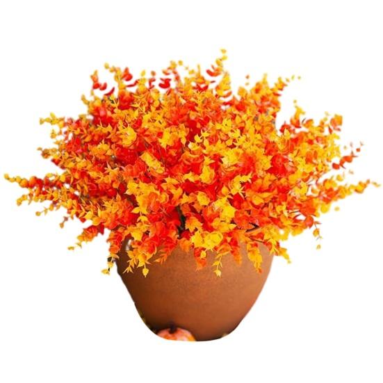 12 пучков искусственных цветов для улицы, разноцветная ипомея с эвкалиптом, устойчивый к УФ-излучению искусственный шелковый цветок для весны и лета, для дома, кашпо, крыльца