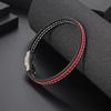 Simple Fashion Leather Bracelet Mens Jewelry Bangle Stainless Steel Clasp Genuine Leather Men's Bracelet Party Gift