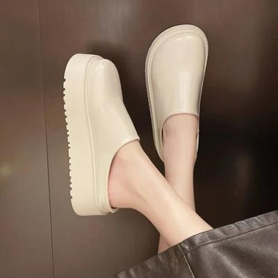 Модные весенние туфли на плоской подошве на платформе, женские туфли-мюли с открытой пяткой, туфли 2024 года, дизайнерские модные сандалии, новые повседневные шлепанцы для ходьбы, женские