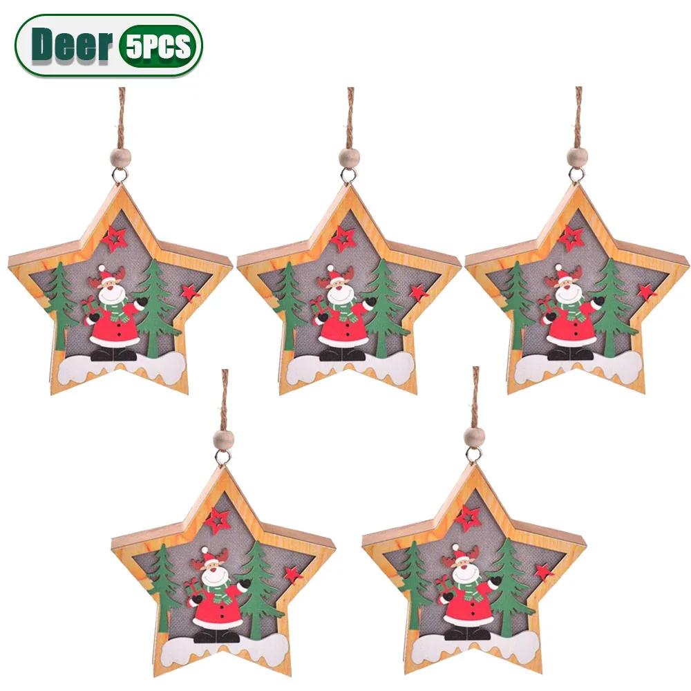 Christmas Decoration LED Illuminated Christmas Tree Hanging Santa Claus Snowman Deer Night Lights Christmas Decoration Hanging