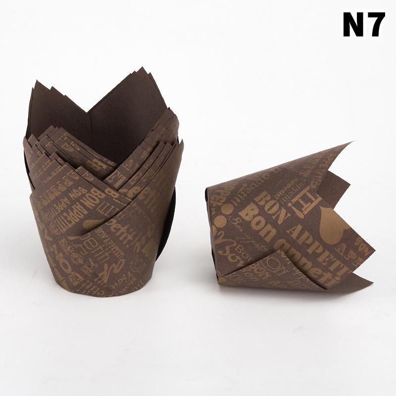 50 шт./наборы Тюльпан Маффин Кекс Бумажные стаканчики Маслостойкие Вкладыши для кексов Выпечка Торт Коробка для торта Украшение торта Сделай сам Инструменты Обертки для маффинов