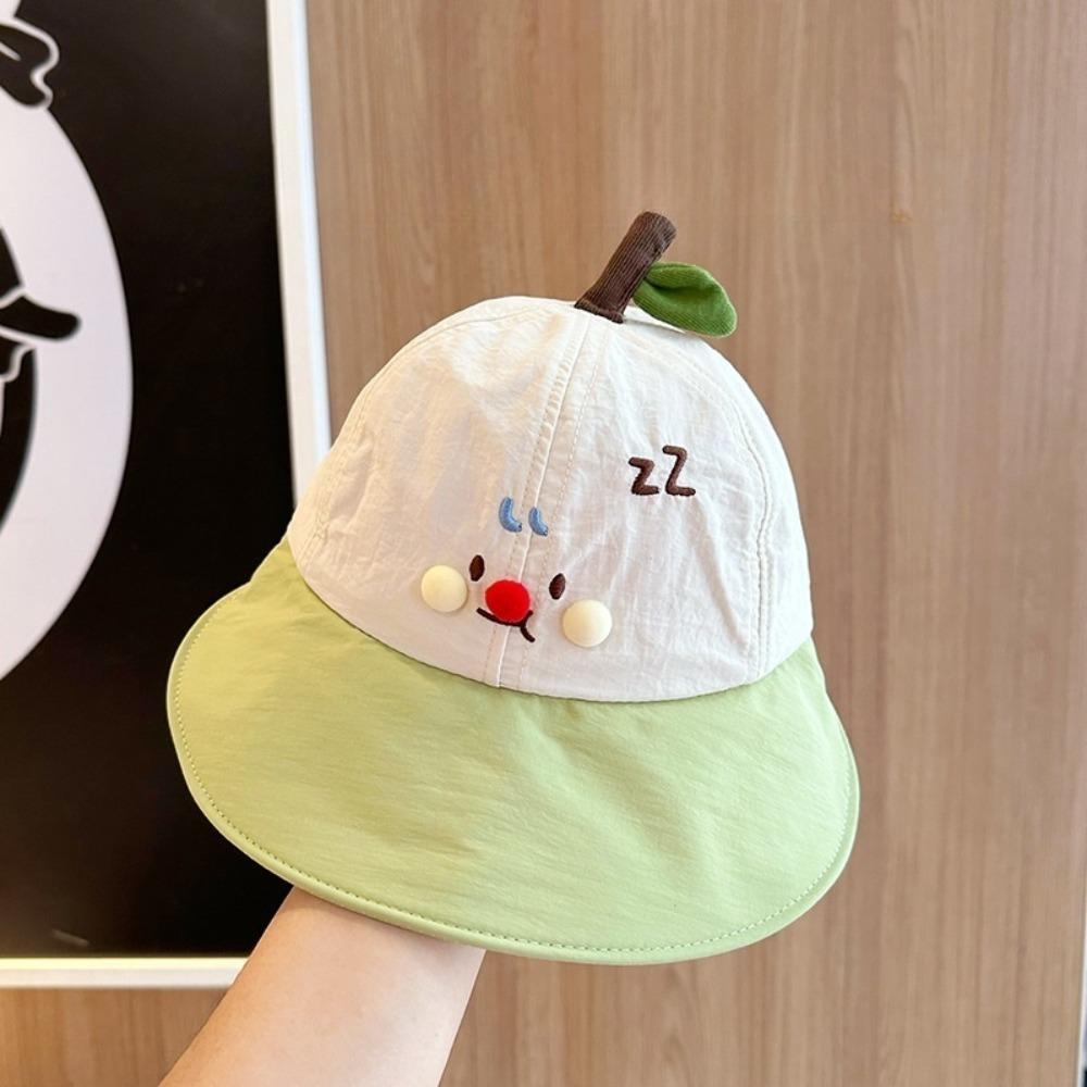 Embroidery Korean Style Cap Shading Hat Children's Bucket Hat Breathable Summer Kid Sunhat  Boy