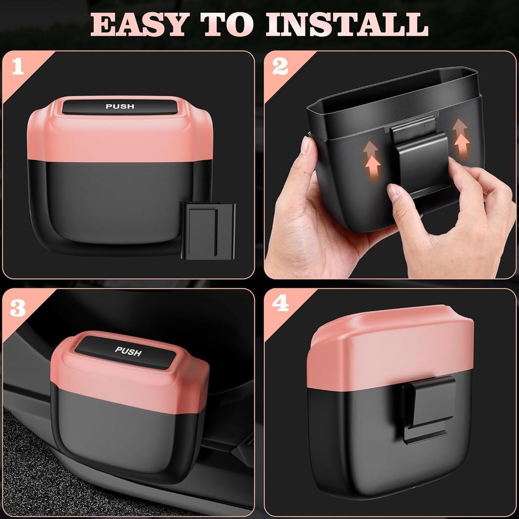 ZUKIDA Car Trash Car Storage Case Car Trash with Lid Built-in Storage