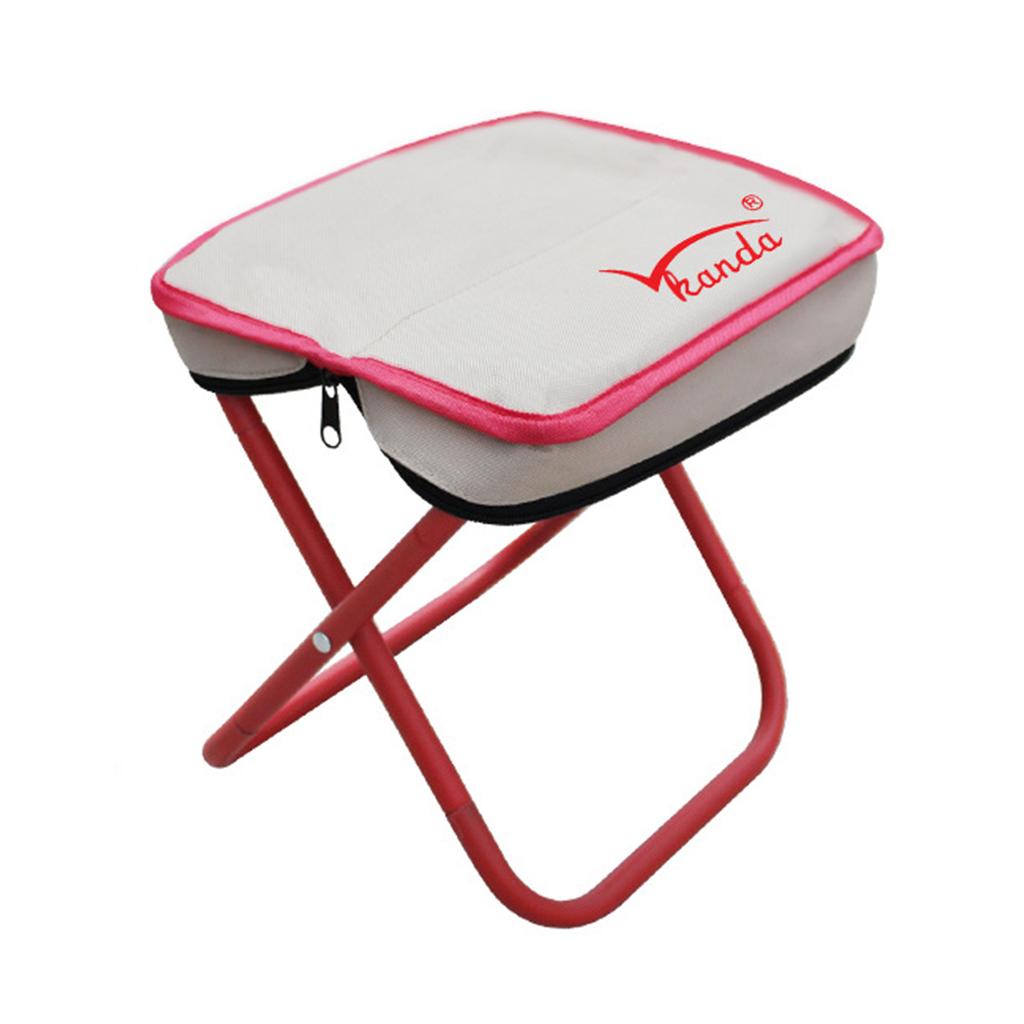 Folding Camping Stool With Bag Portable Metal Compact Camp Footrest Stool Storage Chair For Outdoor Hiking Travel Furniture