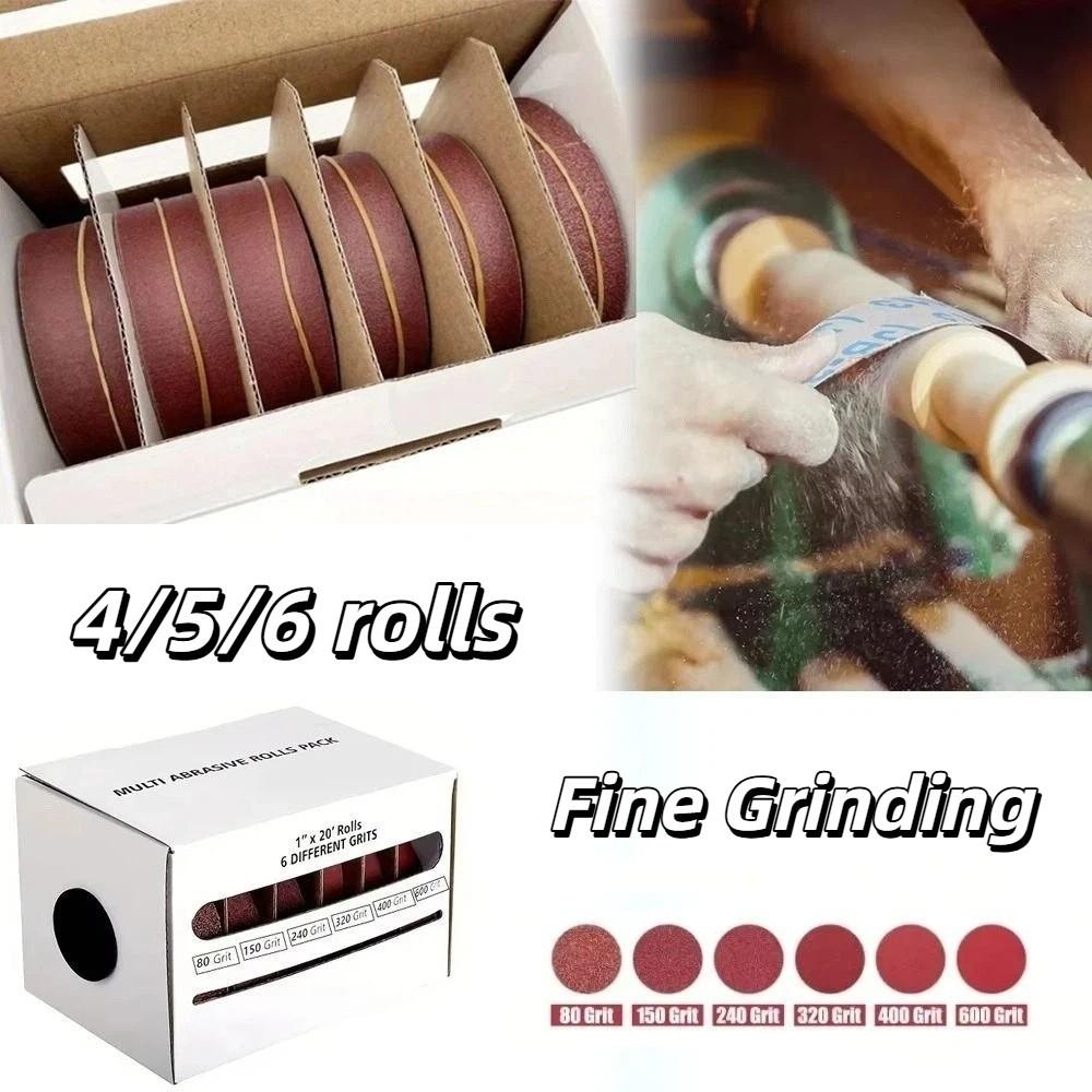 4/5/6 rolls 80/150/240/320/400/600 Grit Diamond Cloth Rolls Metal Emery Cloth with Dispenser Sandpaper Rolls