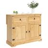 Kitchen Trolley 2 pcs Honey Wax Finish 112 x 70 x 91.5 cm Solid Pine