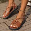 Fashion Summer New Women's Flat Bottom Roman Strap Sandals with Non Slip Rubber Soles Fashion Women's Shoes Luxury Sandals