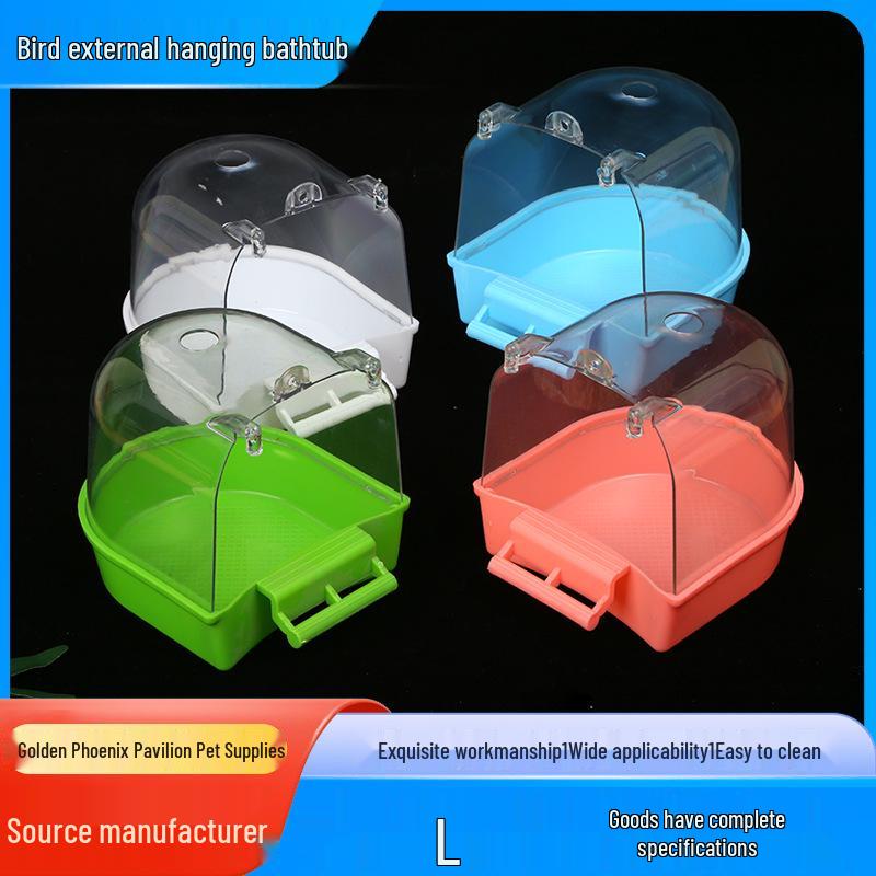 Portable Splash-Proof Bird Bathtub Cage Accessory for Cockatiels, Mynas, and Parrots
