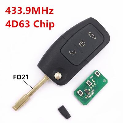 Откидной дистанционный ключ для Fiesta KA Mondeo Focus C-Max S-Max Galaxy, вход без ключа для автомобиля/чип 4D63/433,9 МГц/FO21